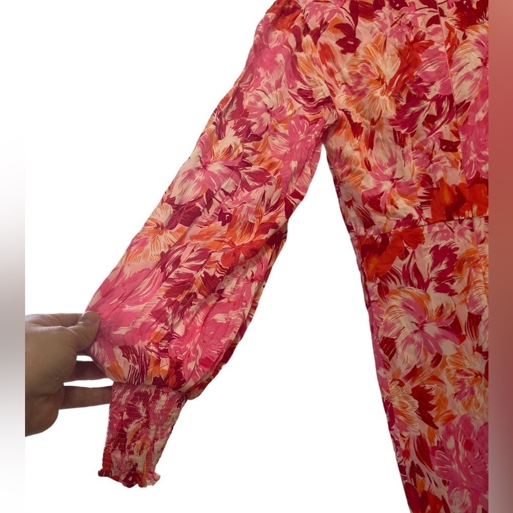 Esther & Co Mallarey Floral Midi Dress Size 6 NWT Pink Red Wedding Guest - Picture 7 of 16